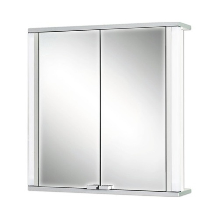 Dulap baie cu oglinda Jokey Marno, cu iluminare, lemn, 65x66 cm, alb, IP 20