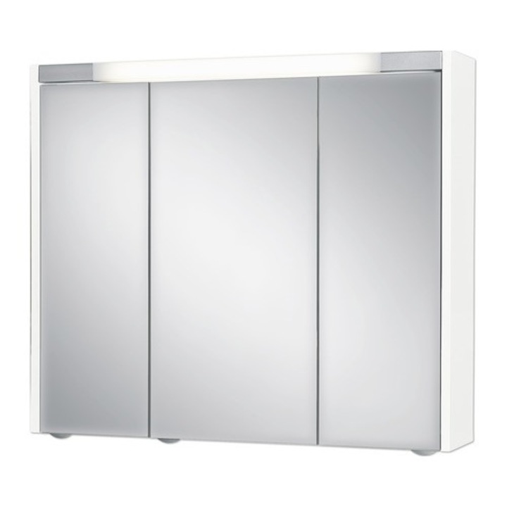 Dulap baie cu oglinda Jokey Sarto III, cu iluminare, lemn, 80x69 cm, alb, IP 20