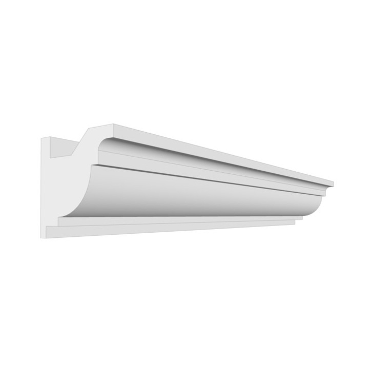 Scafa decorativa pentru banda LED S-13, din polistiren extrudat de culoare alba, dimensiune 80mm x 80mm, lungime 2 ml