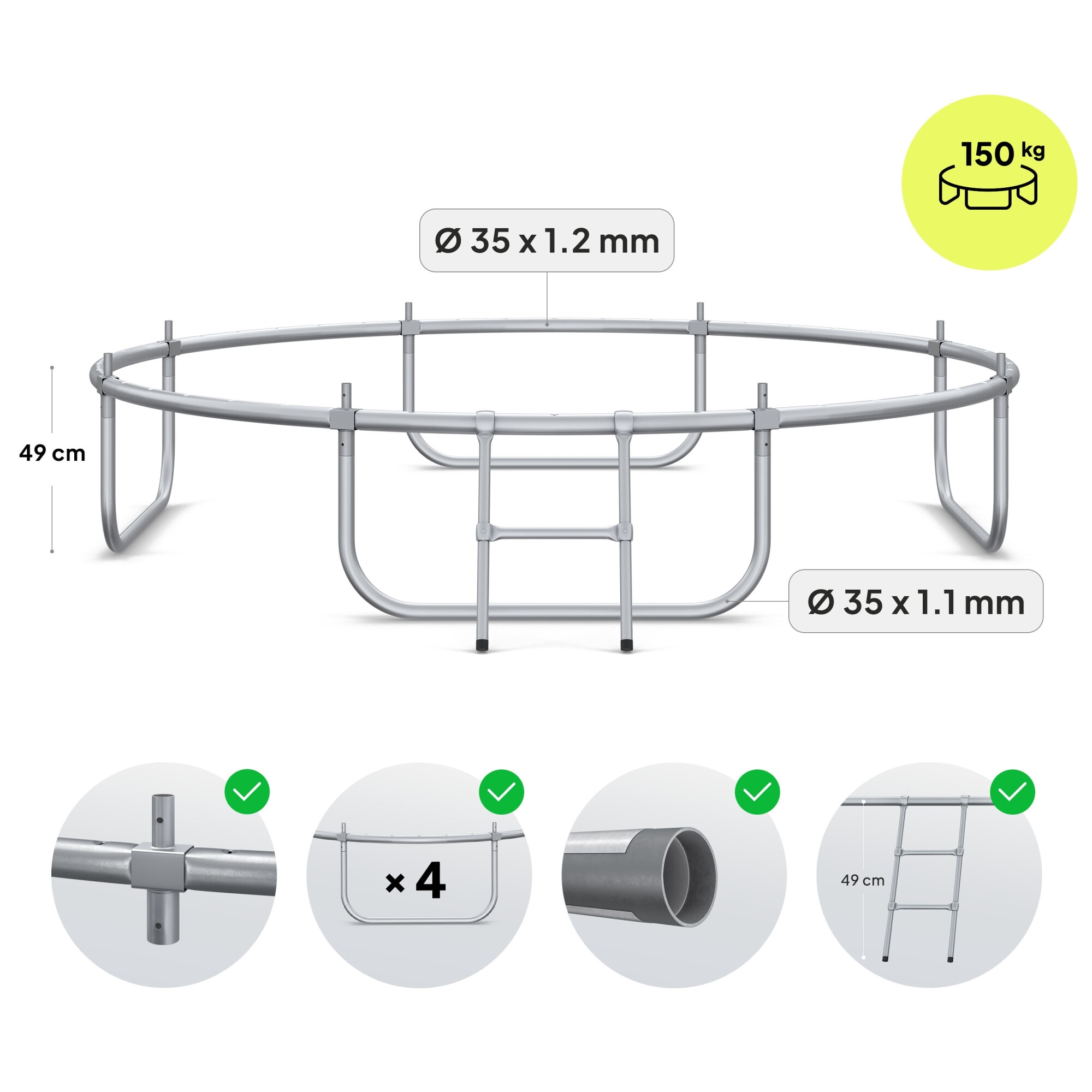 Trambulina ZIPRO JumpPro PREMIUM 252 cm(8 FT), Greutate maxima