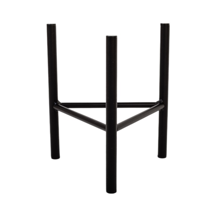 Suport ghiveci flori Dijon S din metal, negru, 18x25 cm