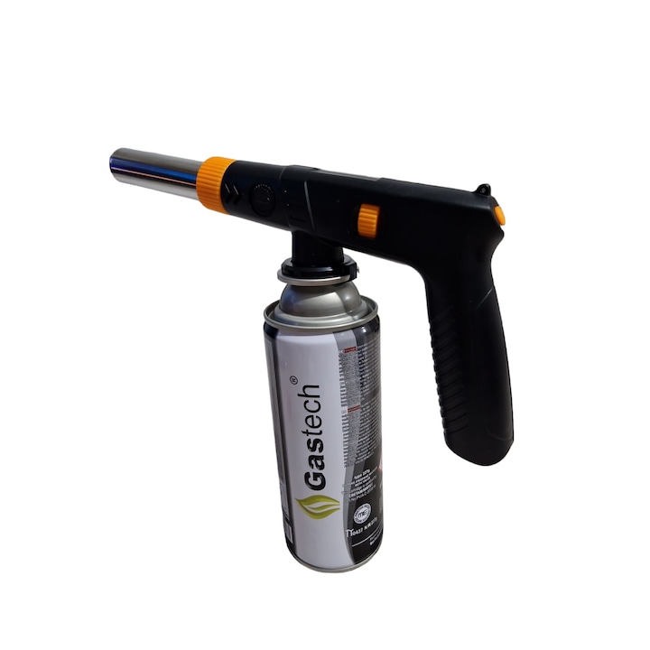 Set Cap arzator cu o butelie gaz 227gr, maner, reglaj flux aer, aprindere piezo