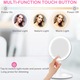 Oglinda cosmetica cu led pentru machiaj, Darklove, cu 5X Magnification Mirror, 3 tipuri de lumina, Luminozitate reglabila, Touch Switch, rotire 90º, reincarcare USB, baza depozitare mare, perfecta pentru calatorie, iesire in oras, Alb