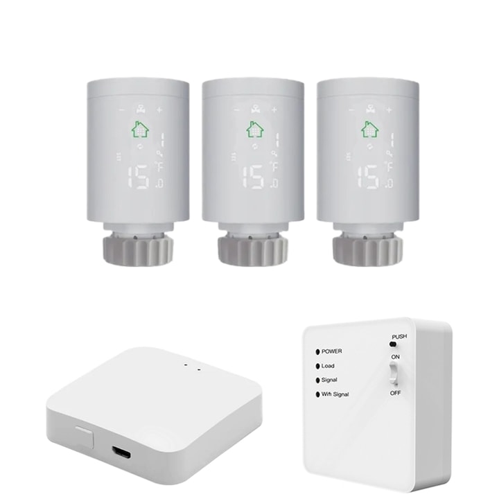 Pachet automatizare incalzire Perfect ZigBee pentru centrala si 3 radiatoare, Daver
