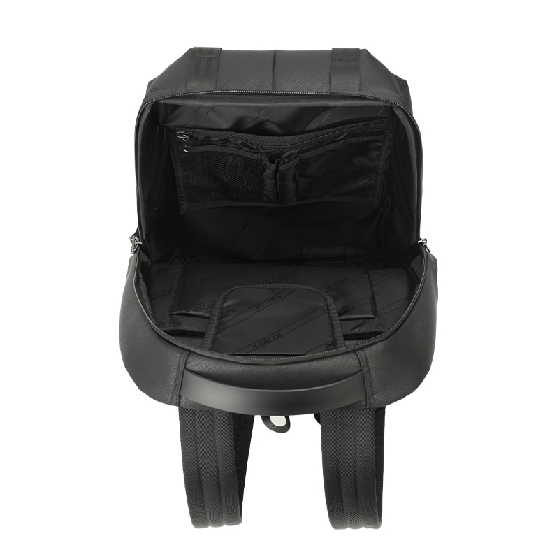 Rucsac laptop 13.3", sport casual, din material impermeabil rigid, cu buzunar antifurt, Tigernu, 30x14x43 cm, Negru