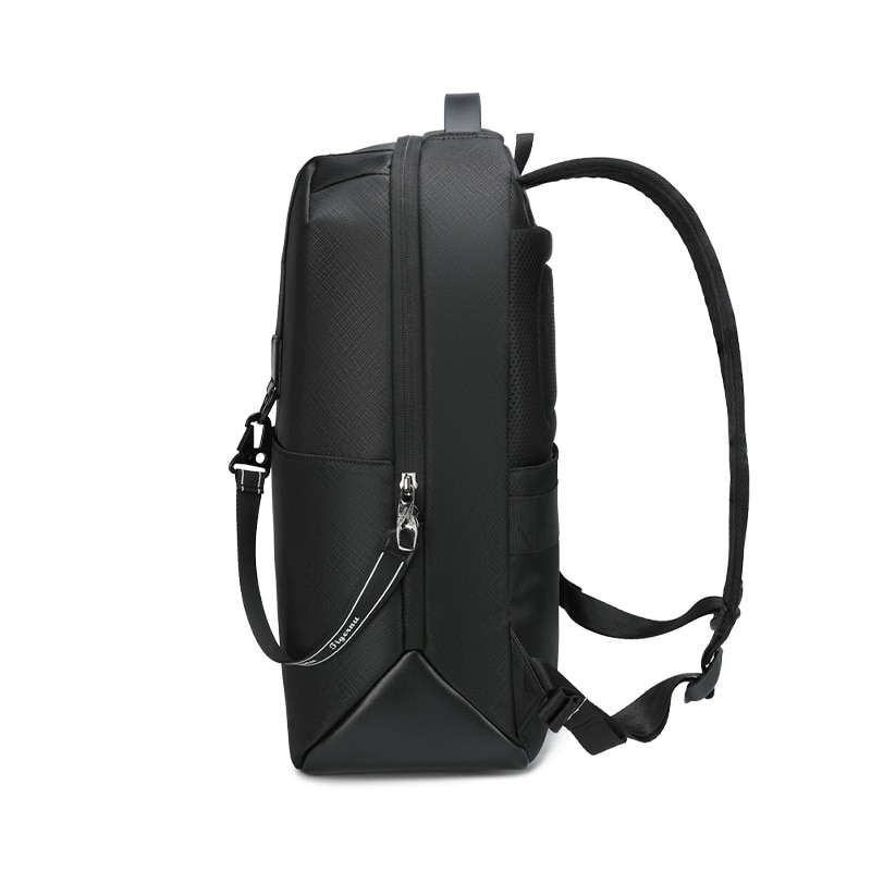 Rucsac laptop 13.3", sport casual, din material impermeabil rigid, cu buzunar antifurt, Tigernu, 30x14x43 cm, Negru