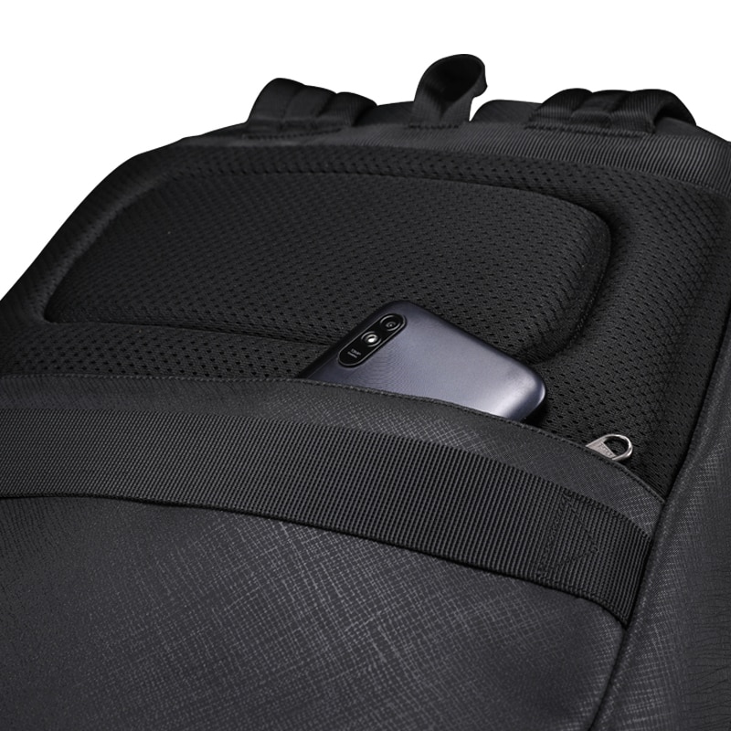 Rucsac laptop 13.3", sport casual, din material impermeabil rigid, cu buzunar antifurt, Tigernu, 30x14x43 cm, Negru