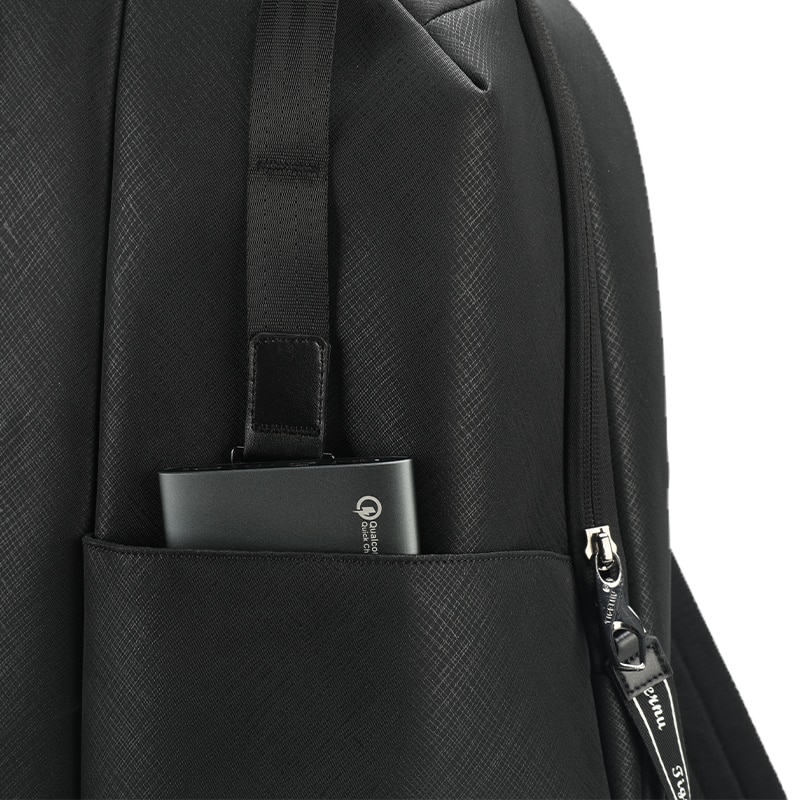 Rucsac laptop 13.3", sport casual, din material impermeabil rigid, cu buzunar antifurt, Tigernu, 30x14x43 cm, Negru