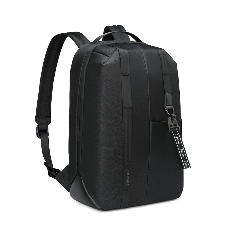 Rucsac laptop 13.3", sport casual, din material impermeabil rigid, cu buzunar antifurt, Tigernu, 30x14x43 cm, Negru