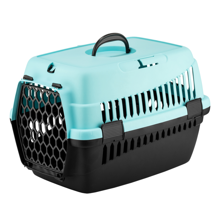 Állatszállító ketrec, 4 Dog Deluxe, kék fekete 49x35x32,5cm