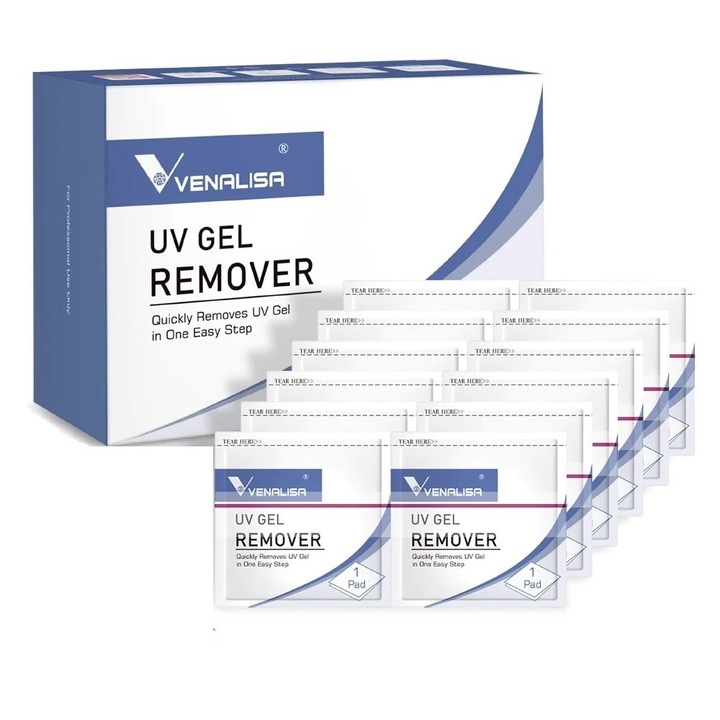 Set 120 servetele pentru indepartarea ojei semipermanente, Venalisa