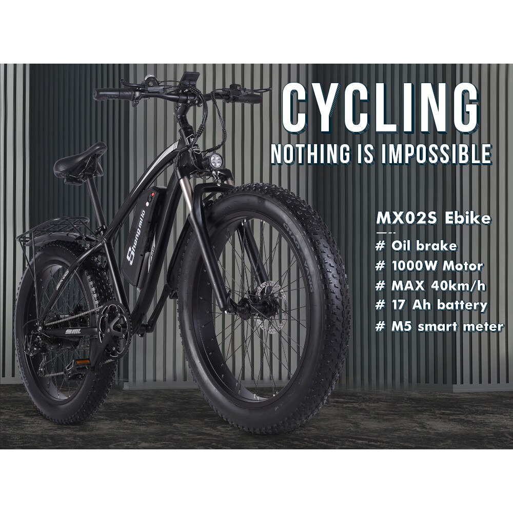 自転車本体 yeng1102 Bicicleta electrica Shengmilo MX02S, 26'', 1000W, 40KM/H, 7 Viteze