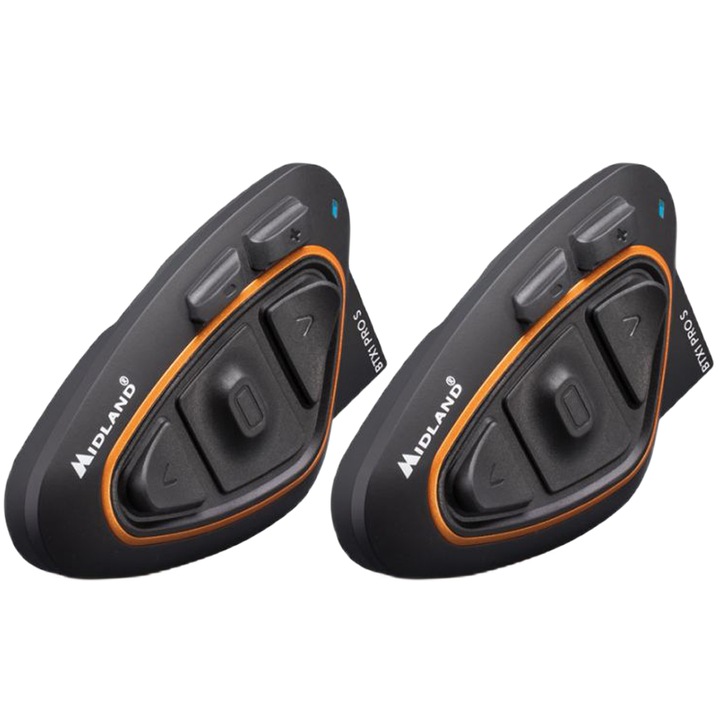 Sistem comunicare moto Midland BTX1 PRO S (2022) cu difuzoare Hi-Fi, Radio FM, Twin Pack, Negru