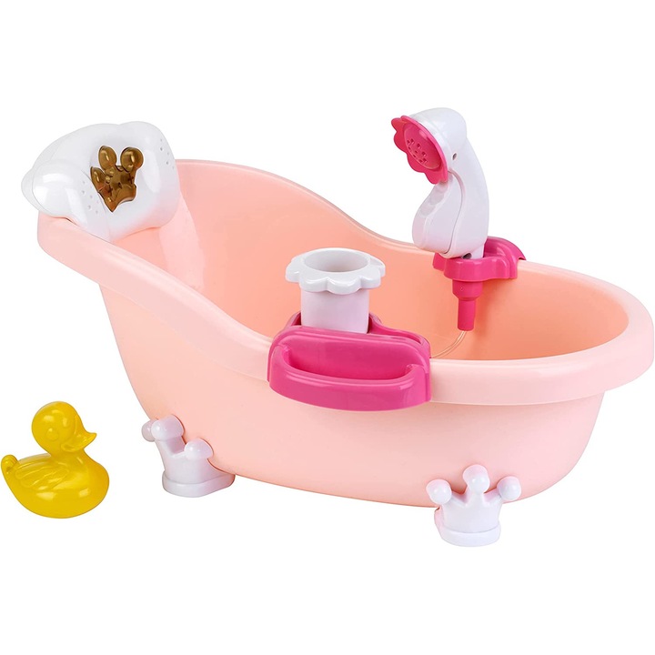 Set baie pentru papusi Baby Coralie, cadita cu lumini, sunete si accesorii - jucarie