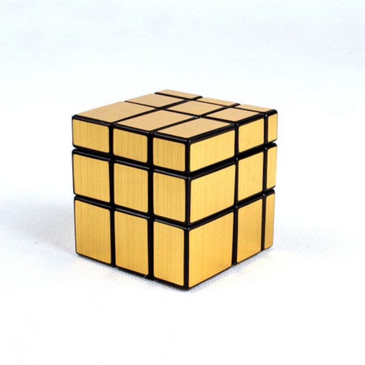 Cub Rubik Magic Cube MoYu Mirror S, Cubul Oglinzilor, Windmirror Cube, 3x3, MF8811, Brushed Gold