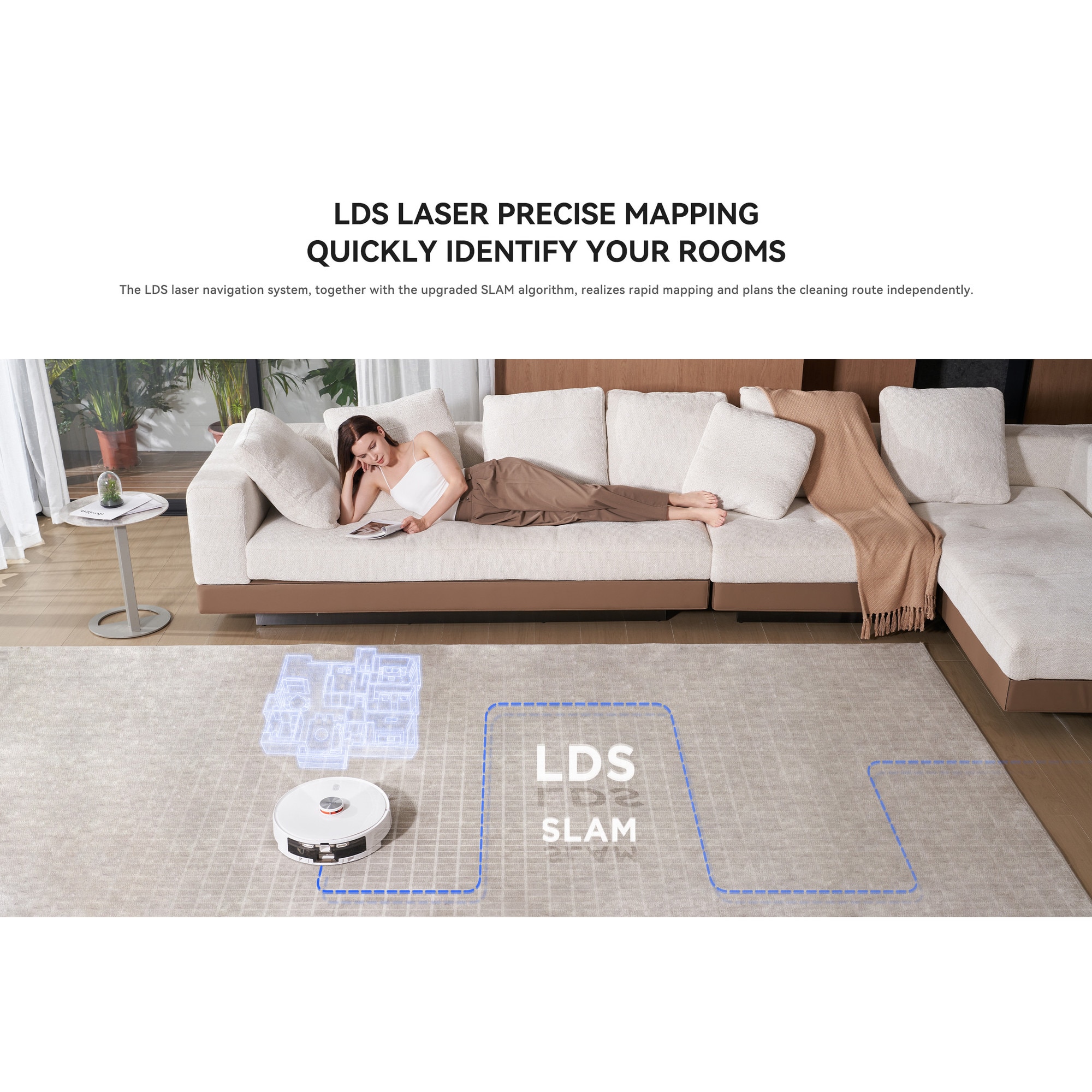 Aspirator robot XIAOMI LYDSTO R1 PRO, Auto-golire, Functie mop, Laser Navigatie, Alb
