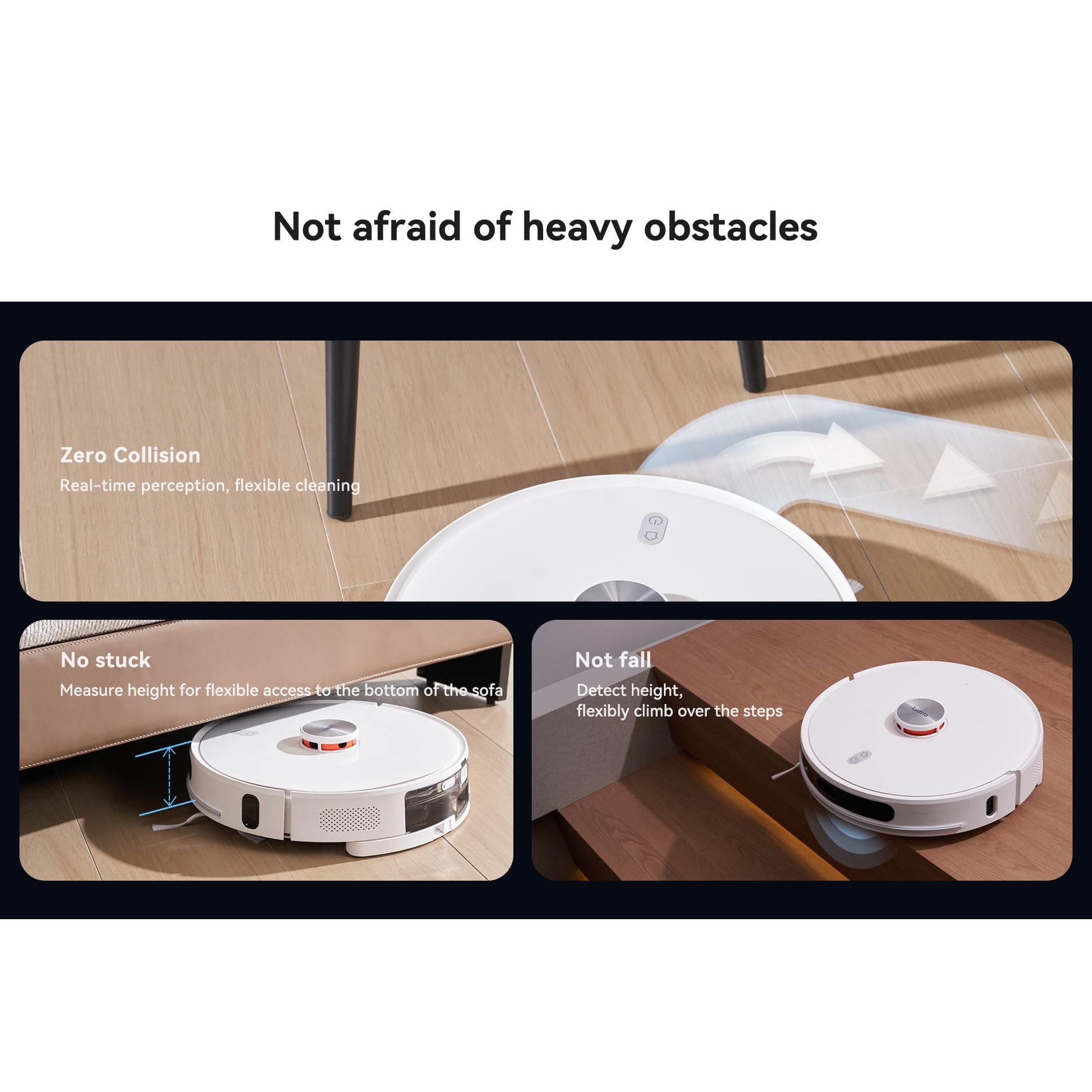 Aspirator robot XIAOMI LYDSTO R1 PRO, Auto-golire, Functie mop, Laser Navigatie, Alb