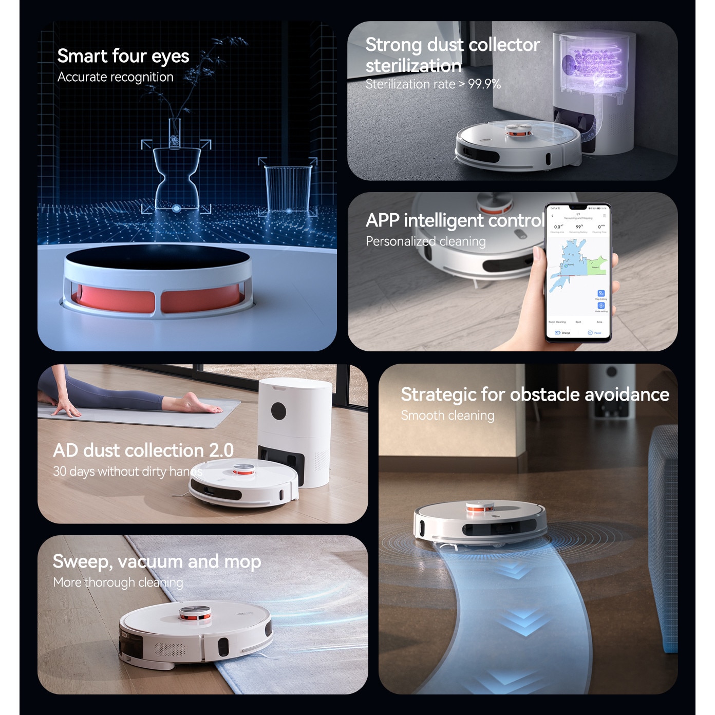 Aspirator robot XIAOMI LYDSTO R1 PRO, Auto-golire, Functie mop, Laser Navigatie, Alb