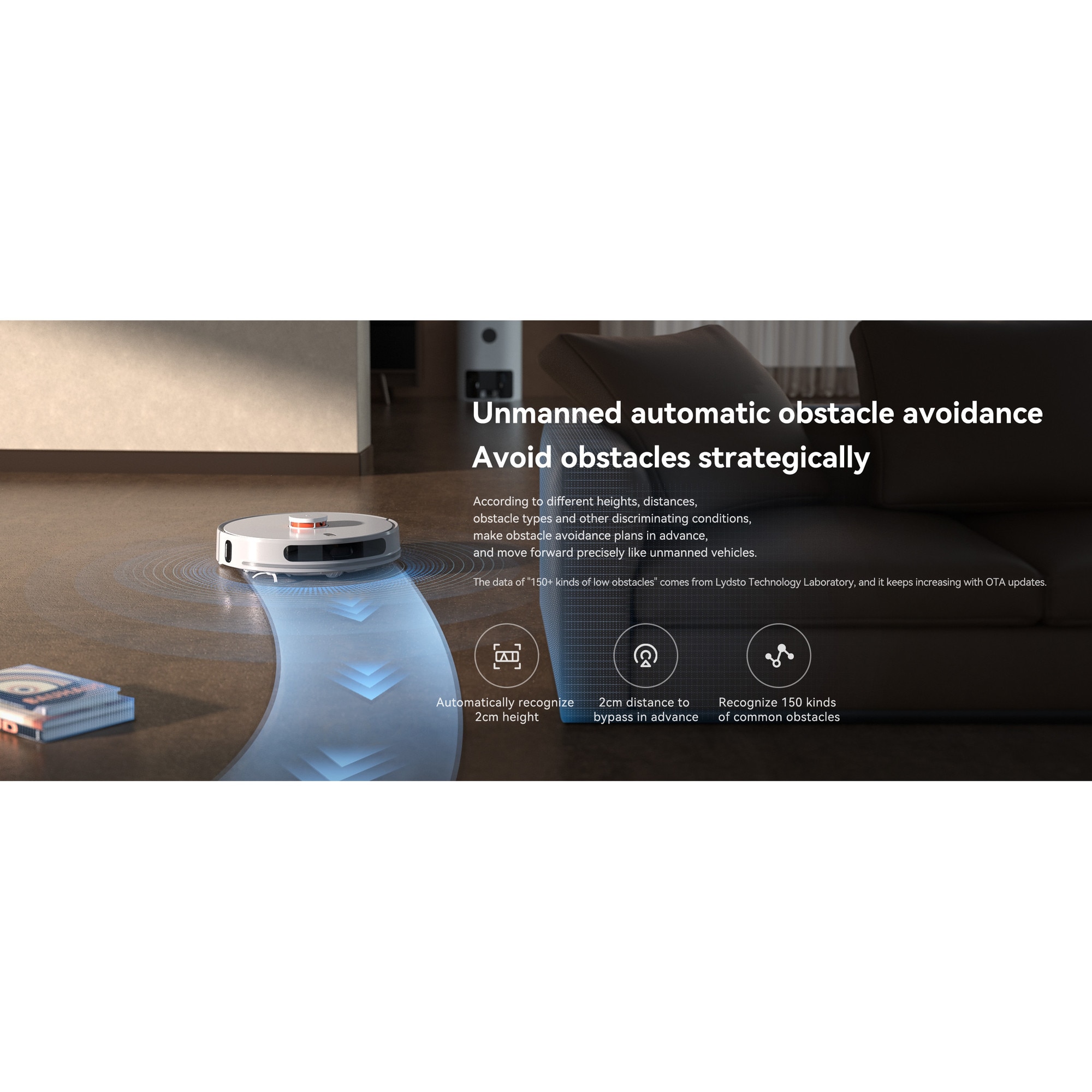 Aspirator robot XIAOMI LYDSTO R1 PRO, Auto-golire, Functie mop, Laser Navigatie, Alb
