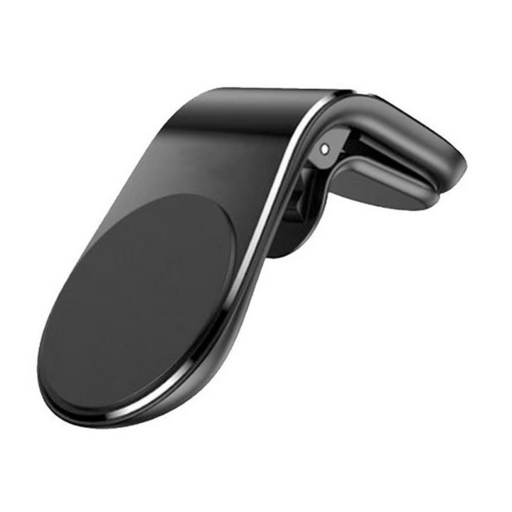 Univerzális mágneses autós tartó telefonhoz vagy táblagéphez, DAVIDAMI CONCEPT®, csíptetővel a szellőzőrácson, fekete szín