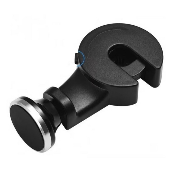 DAVIDAMI CONCEPT® mágneses autós fejtámla tartó, univerzális telefonhoz vagy táblagéphez, fekete színű