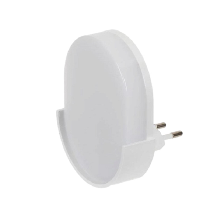 Lampa de veghe cu LED din plastic cu conector la priza, 0.6W, 230 V, Alb