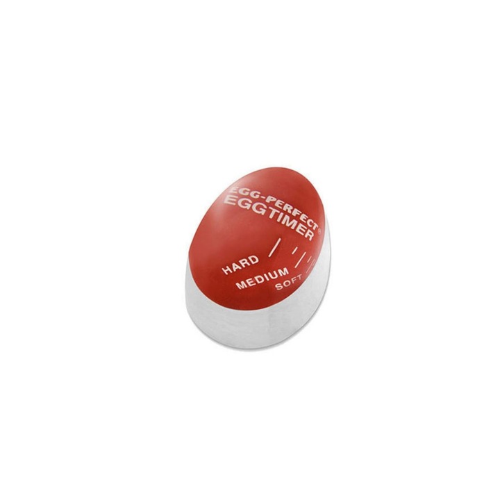 Таймер за яйца, с индикатор за твърдост на готвене, термоустойчив, червен