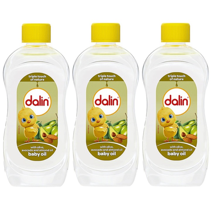 Set 3 x Ulei de Corp Dalin, cu Avocado si Migdale, pentru Copii, 200 ml