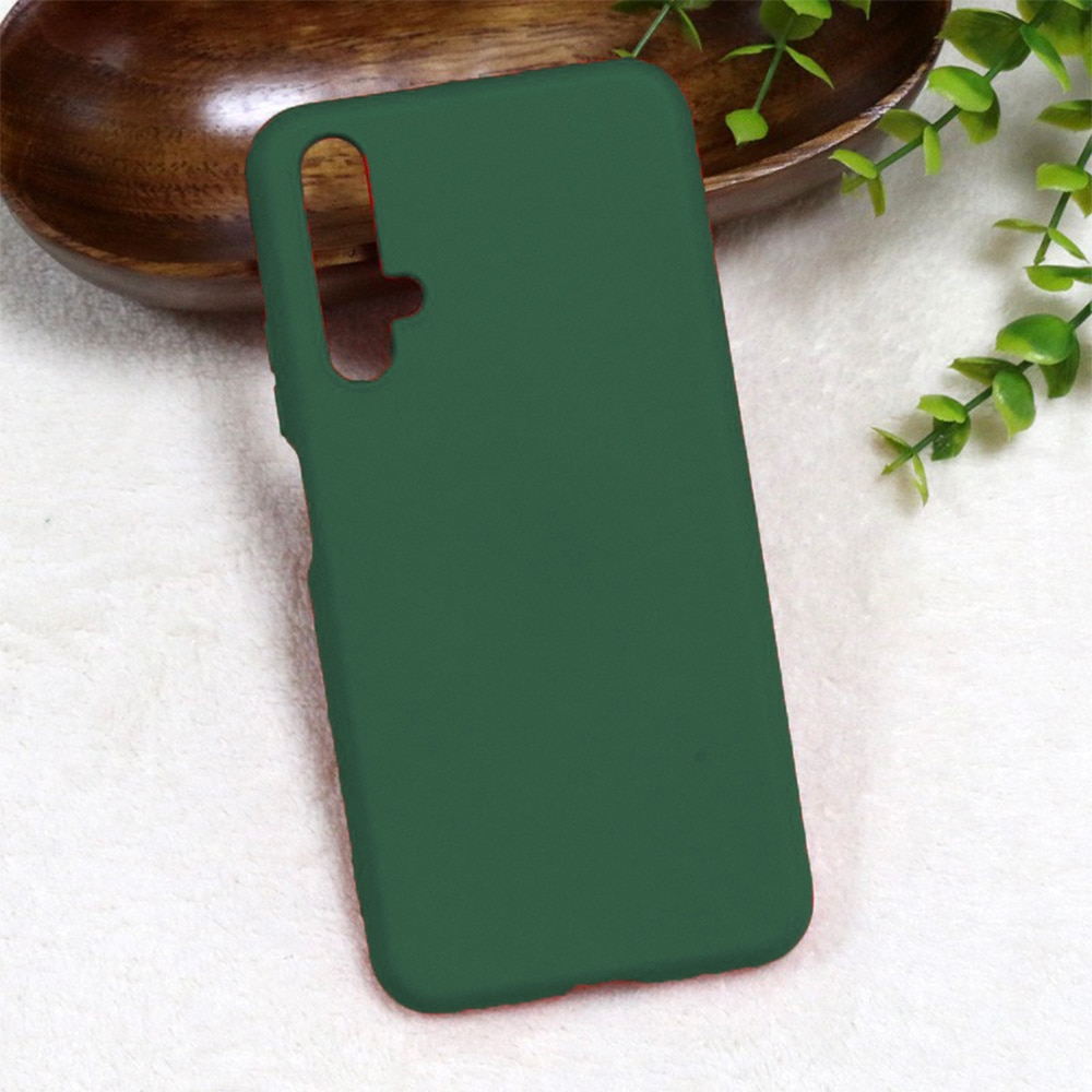 Husa protectie, interior de catifea, compatibila cu Huawei Nova 5T, FONIX BloomShield, silicon, margini ridicate, slim, Verde inchis
