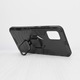 Armor Ring Magnetic Holder Back Case Set и 5D FullCover Glass Screen Foil за OnePlus Nord 2 5G, метален пръстен, пълна 360° защита, здрава структура, черно, среднощно черно