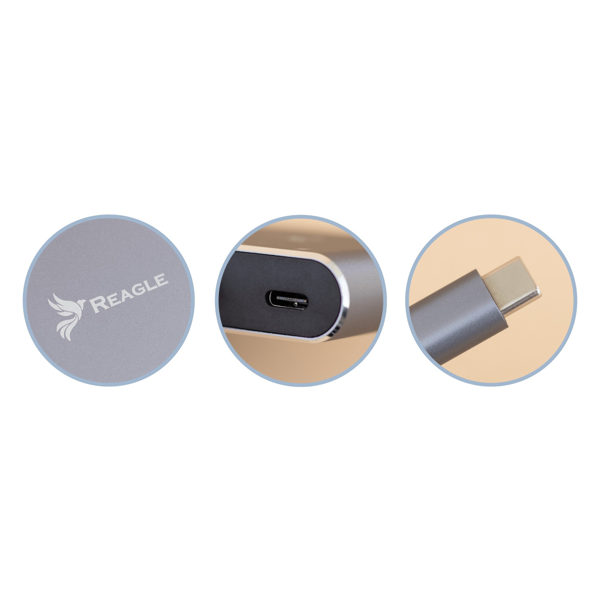 ХЪБ USB Type-C адаптер USB C към HDMI 4K VGA 1080p Reagle USB-C PD 100W ...