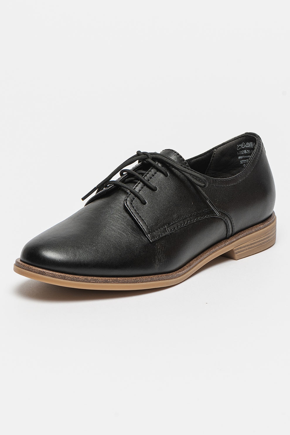 Tamaris Pantofi derby din piele Negru 40