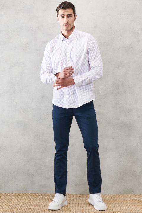 AC&Co, Pantaloni slim fit cu talie medie, Bleumarin, 4XL