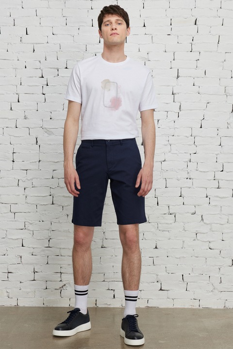 AC&Co, Bermude chino slim fit cu buzunare, Albastru ultramarin, L