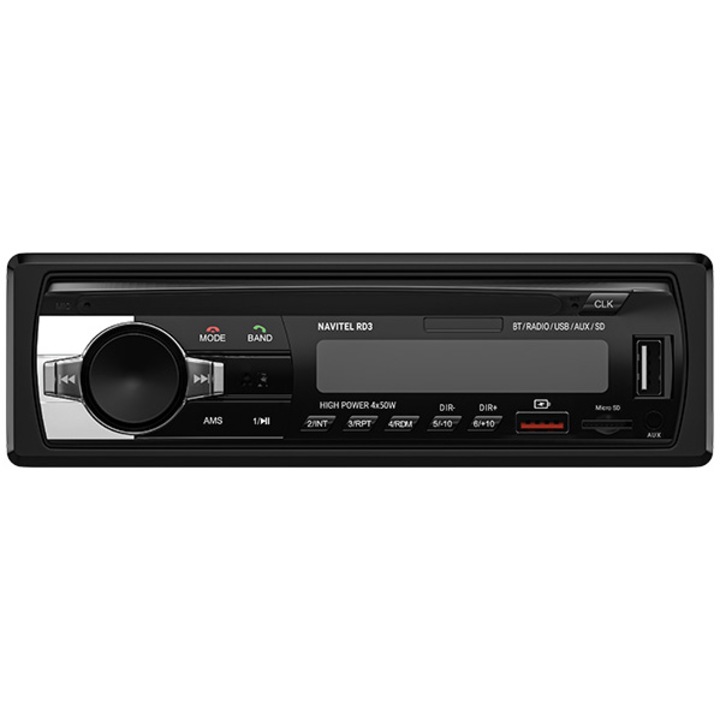 Player Auto Navitel RD3, 1DIN 4х50 watt, Bluetooth 4.0 cu suport A2DP, HFP, FM, redare FLAC, MP3, WMA, WAV, AUX input, microSD pana la 256GB