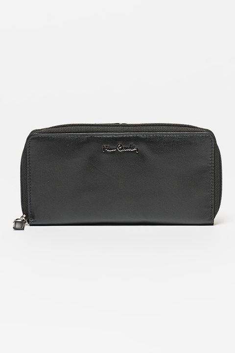 Pierre Cardin, Portofel de piele cu compartiment dublu, Negru