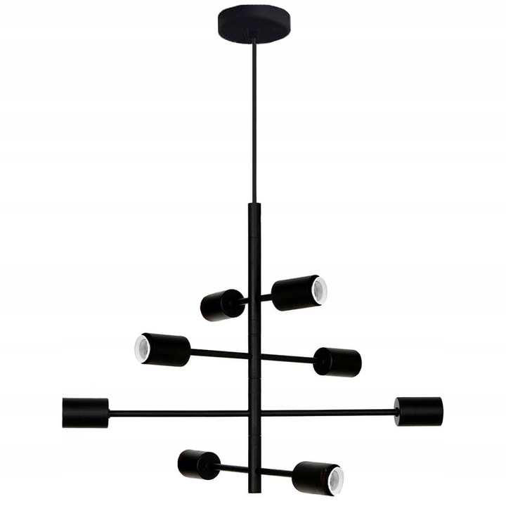 Candelabru Loft, ZOLTA, Otel, E27, Negru