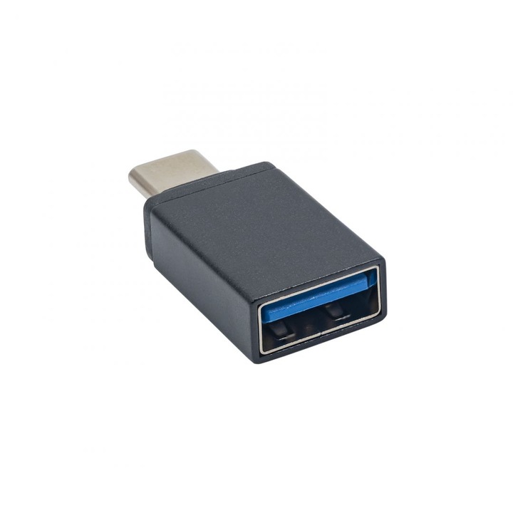 Adaptor Akyga AK-AD-54, USB Type-C la USB 3.0 A, Male/Female, Negru