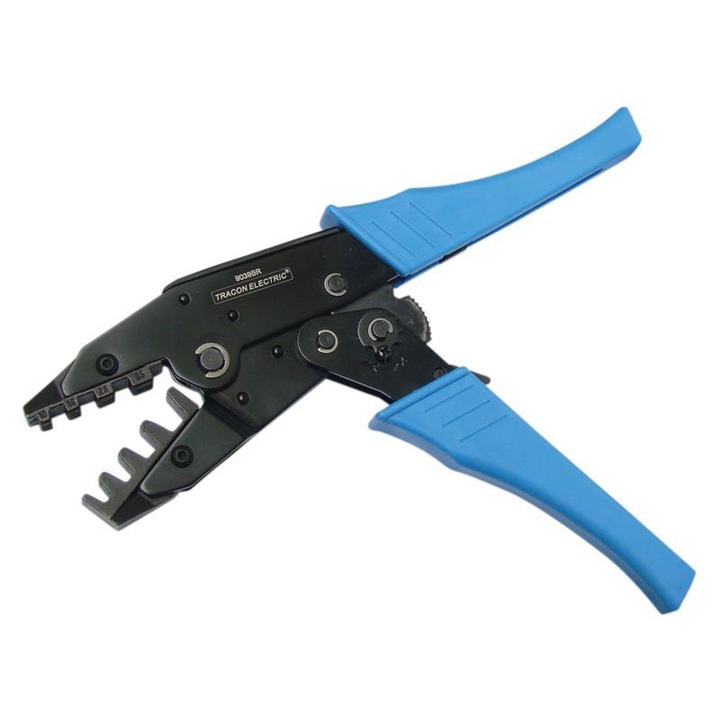 Cleste de sertizare pentru mansoane, Tracon Electric, 10-35mm, Negru/Albastru