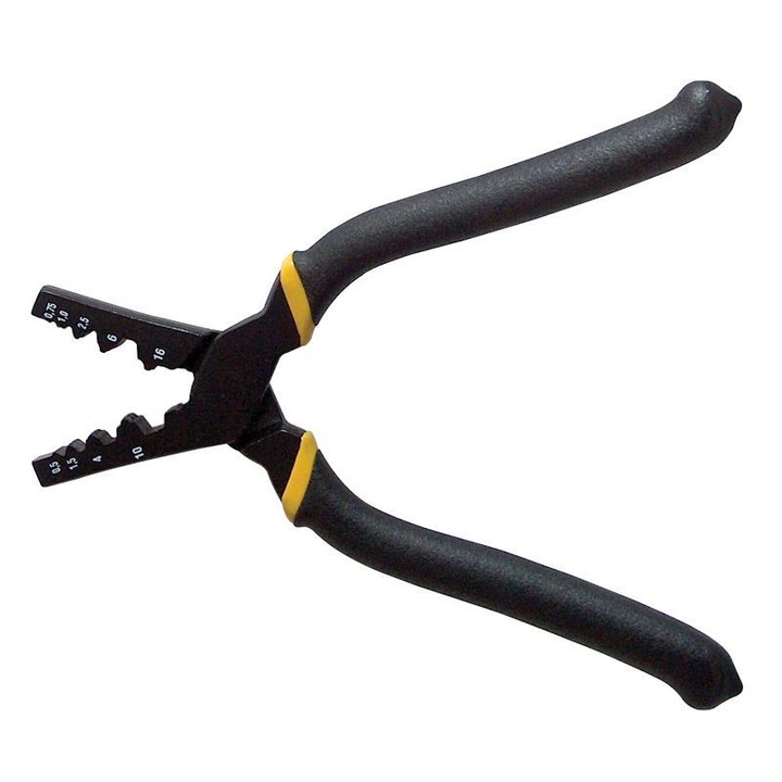 Cleste de sertizare pentru mandrine, Tracon Electric, 0,25-2,5mm, Negru