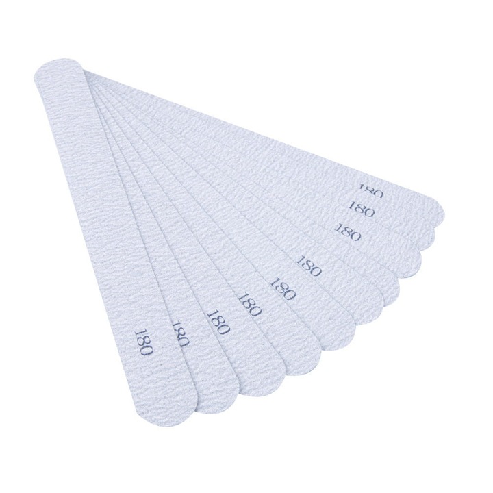 Set 10 rezerve abrazive pentru pila metalica dreapta, Zebra, Granulatie 180