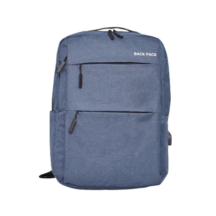 Rucsac pentru laptop, 14,1", Textil, 30/41/12 cm, Albastru