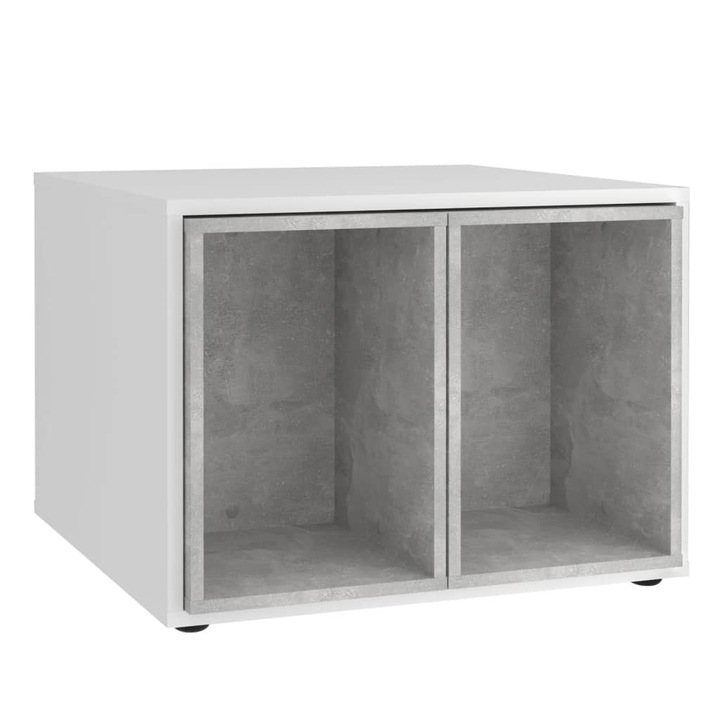 Маса за кафе с 2 странични масички FMD, 67,5 x 67,5 x 50 см, Бяло и бетон, 39.55 Kg