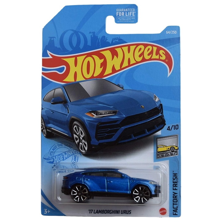 Masinuta metalica Hot Wheels, '17 Lamborghini Urus, 1:64, Albastru