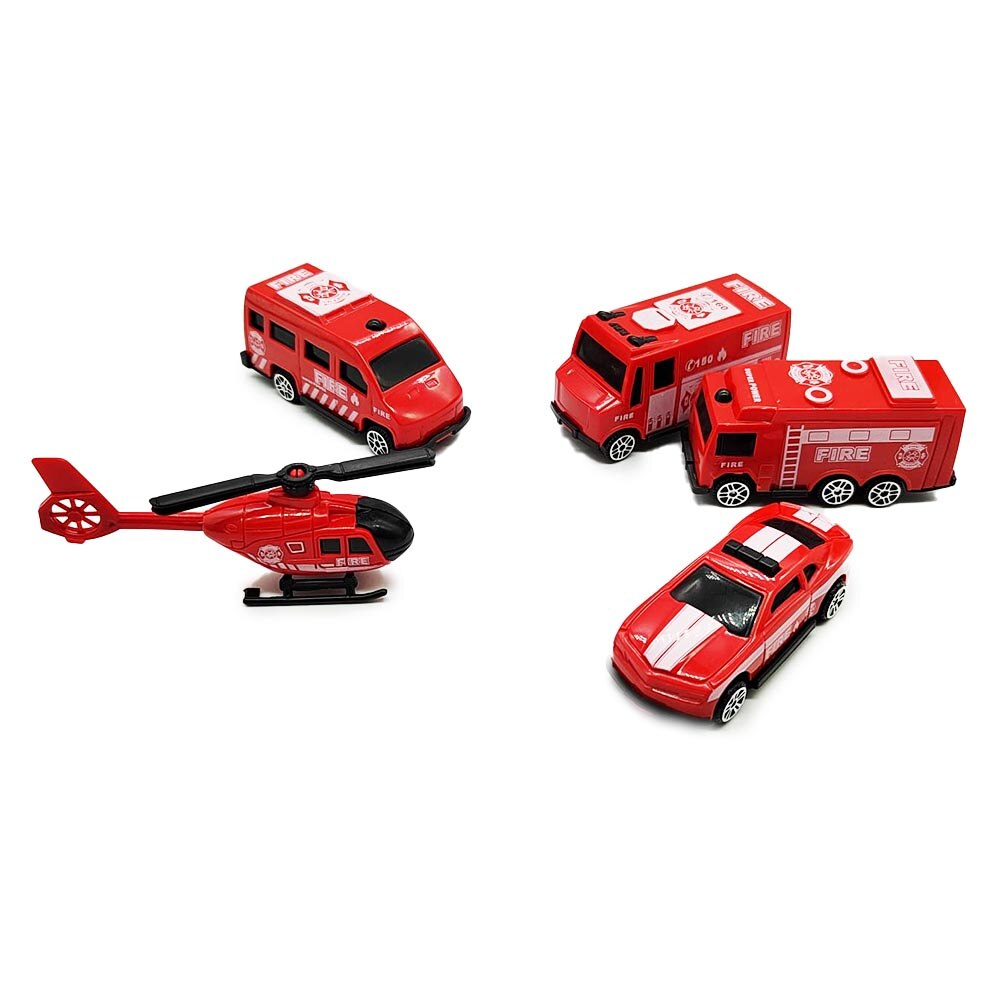 Set 5 masinute si covoras, Game Carpet, Fire Hazard, 70x80 cm