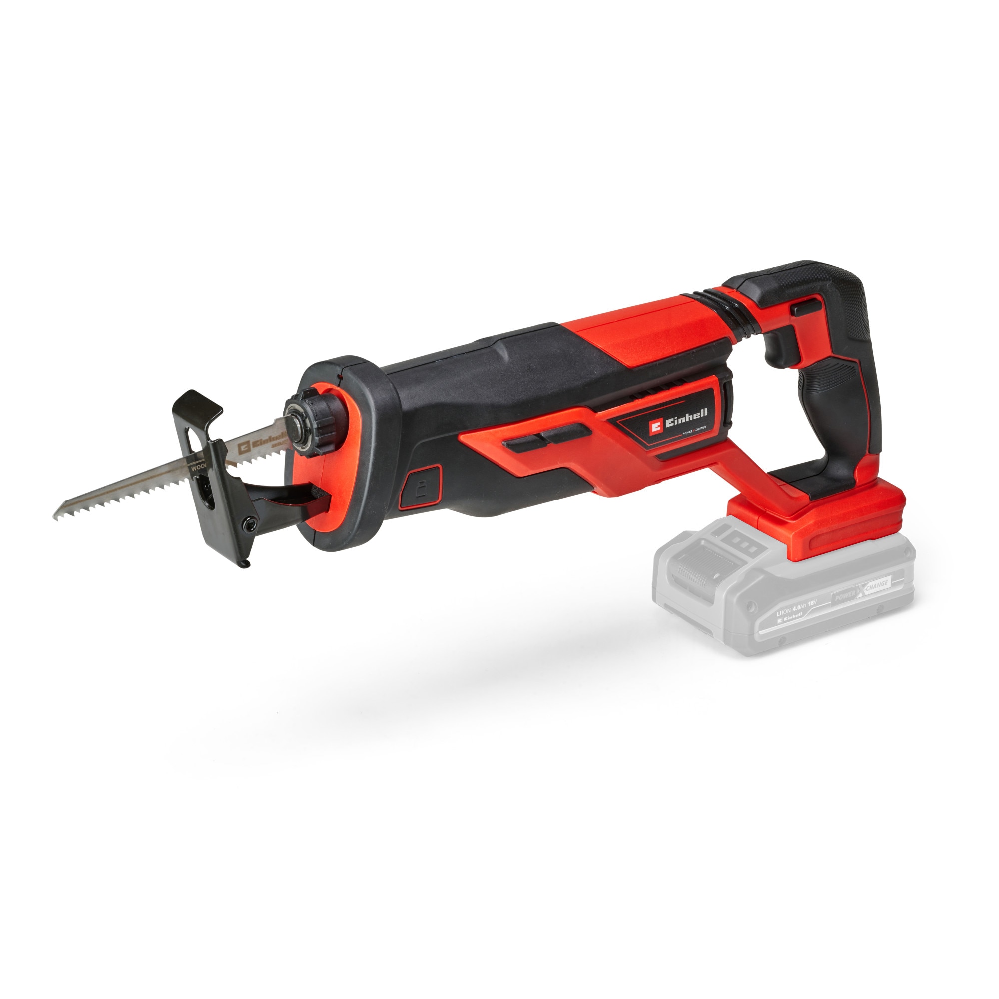 Fierastrau sabie pe acumulator Einhell Power-X-Change TE-AP 18/26 Li - Solo, 18 V, 2600 RPM, 12/20/180 mm adancime taiere, fara acumulator/incarcator