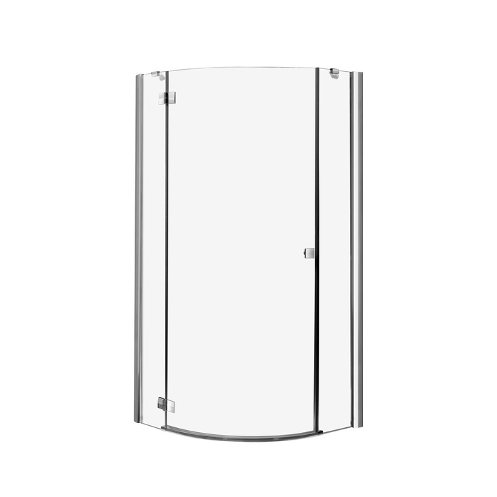 Cabina de dus semirotunda Radaway Almatea PDJ 90x90x195 cm, stanga, sticla securizata maro, profil crom