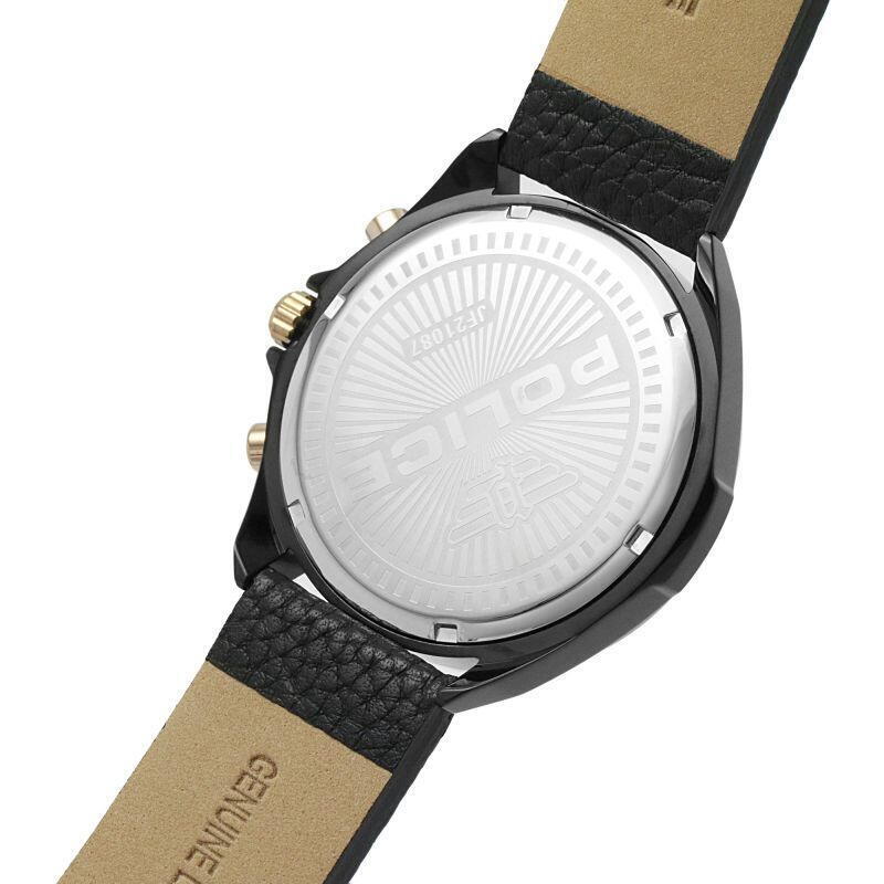 Police Watches Zenith Reloj para Hombre Analógico de Cuarzo con Brazalete de Piel de Vaca PEWJF2108740