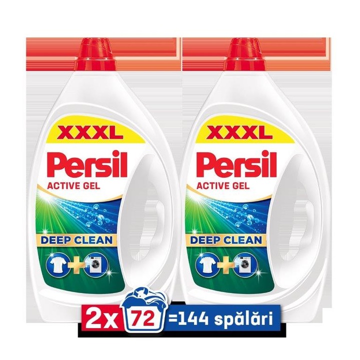 Течен перилен препарат Persil Deep Clean, Универсален, 2 x 3.24 л, 144 пранета