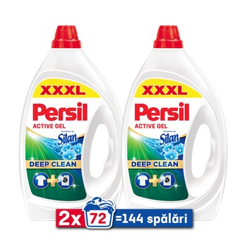 Detergent lichid pentru rufe Persil Deep Clean Freshness by Silan, 144 spalari, 2x3.24L
